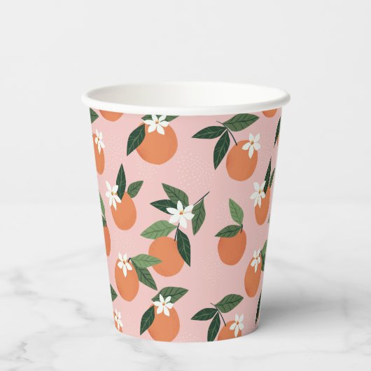 Peach Orange Juice Muster Pappbecher (Rückseite)