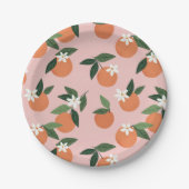 Peach Orange Juice Muster Pappteller (Vorderseite)