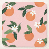 Peach Orange Juice Muster Rechteckiger Pappuntersetzer (Vorderseite)