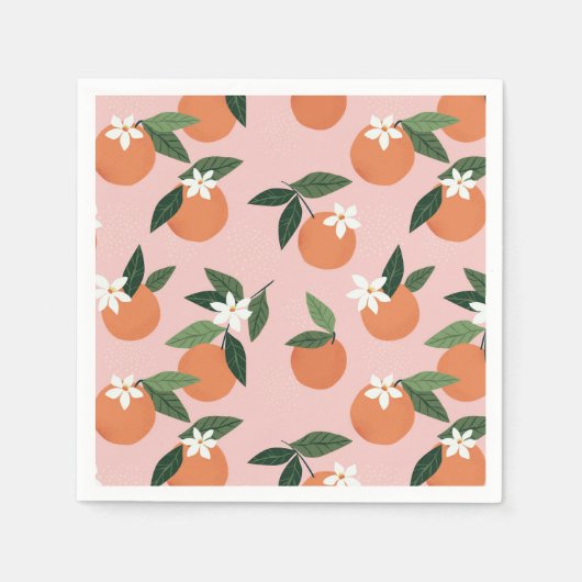 Peach Orange Juice Muster Serviette (Vorderseite)