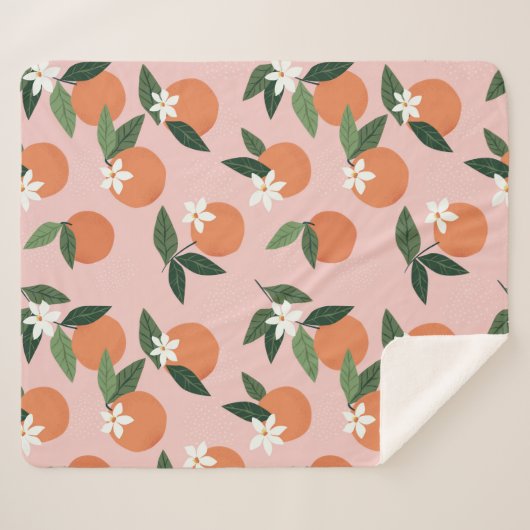 Peach Orange Juice Muster Sherpadecke (Vorderseite (Horizontal))