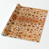 Peach Orange Leopard Druckfarbe Geschenkpapier (Ungerollt)