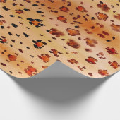 Peach Orange Leopard Druckfarbe Geschenkpapier (Ecke)