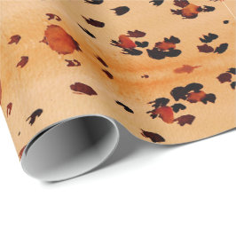 Peach Orange Leopard Druckfarbe Geschenkpapier