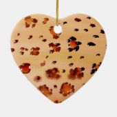 Peach Orange Leopard Druckfarbe Keramik Ornament (Hinten)