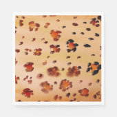 Peach Orange Leopard Druckfarbe Serviette (Vorderseite)