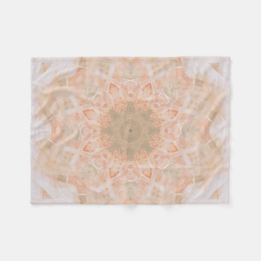 Peach Orange Mandala Fleecedecke (Vorderseite (Horizontal))