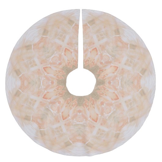 Peach Orange Mandala Polyester Weihnachtsbaumdecke (Vorderseite)