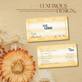 Peach Orange mit Diamanten und Logo glamourös Visitenkarte