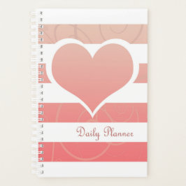 Peach Orange Pastel Heart Planer
