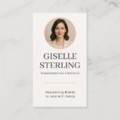 Peach Orange Photo QR Code Visitenkarte (Vorderseite)