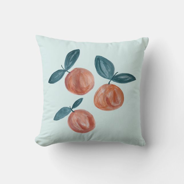 Peach Orange Pickation Orchard Throw Kissen (Vorderseite)