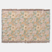 Peach Orange Pink Grau Floral Decke (Vorderseite)
