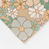 Peach Orange Pink Grau Floral Fleecedecke (Ecke)