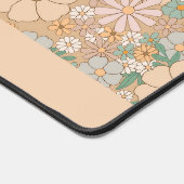 Peach Orange Pink Grau Floral Schreibtischunterlage (Ecke)