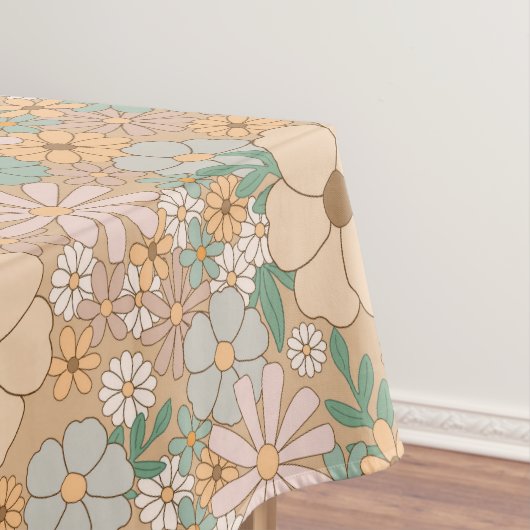 Peach Orange Pink Grau Floral Tischdecke (Beispiel)