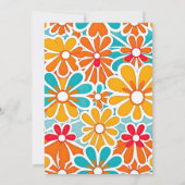 Peach Orange Retro Wave Groovy 70er Wedding Save The Date (Rückseite)