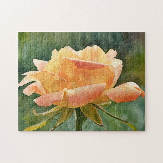 Peach Orange Rose Garden Puzzle (Horizontal)
