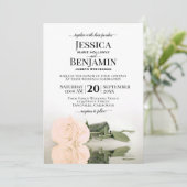 Peach Orange Rose Hochzeitsfeier Einladung (Stehend Vorderseite)