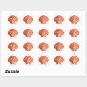 Peach Orange Seashell Stickers (Blatt)