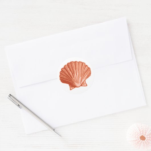 Peach Orange Seashell Stickers (Umschlag)