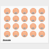 Peach Orange Simple Made with Liebe Logo Template Runder Aufkleber (Blatt)