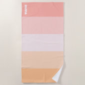 Peach Orange Stripes Ästhetisches Strandtuch (Vorderseite)
