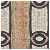 Peach Orange Taupe Beige Brown Bali Batik Muster Stoff (Nahaufnahme)