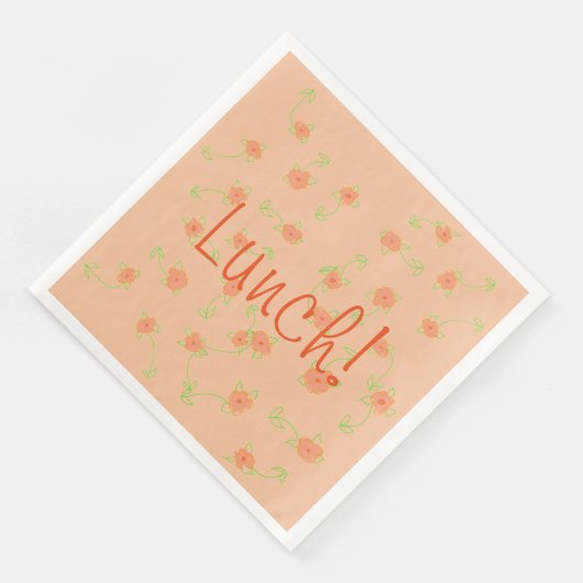 Peach Orange und Green Serviette (Ecke)