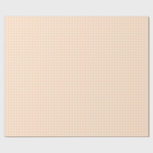 Peach Orange und White Gingham Geschenkpapier (Flach)