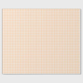 Peach Orange und White Gingham Geschenkpapier (Flach)