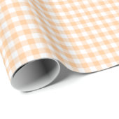 Peach Orange und White Gingham Geschenkpapier (Rolleneckpunkt)