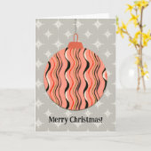 Peach Orange Vintage Weihnachtskarte Karte (Gelbe Blume)