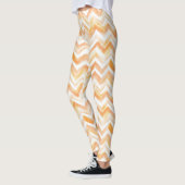 Peach Orange White Zigzag Stripes Leggings (Links)