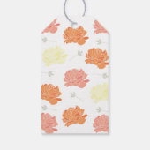 Peach Orange & Yellow Peonies Quinceanera Party Geschenkanhänger (Rückseite)