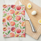 Peach Orchard Bloom - Aquarellfarben Obst und Gemü Geschirrtuch (Viertel Falte)
