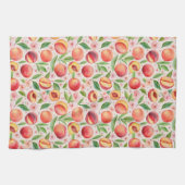Peach Orchard Bloom - Aquarellfarben Obst und Gemü Geschirrtuch (Horizontal)