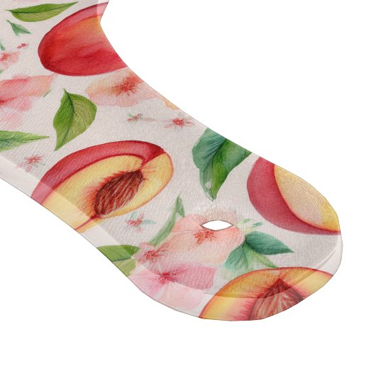 Peach Orchard Bloom - Aquarellfarben Obst und Gemü Schneidebrett (Ecke)