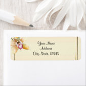 Peach Orchid Watercolor Posh Wedding Label (Insitu)