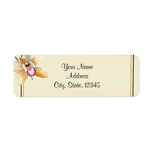 Peach Orchid Watercolor Posh Wedding Label (Vorne)