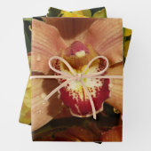Peach Orchids with Raindrops Floral Geschenkpapier Set (Beispiel)