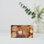 Peach Orchids with Raindrops Floral Visitenkarte (Stehend Vorderseite)