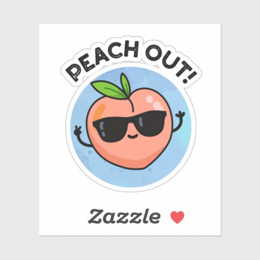 Peach Out Funny Fruit Pub Aufkleber (Blatt)