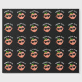 Peach Out Funny Fruit Pun Dark BG Geschenkpapier (Flach)