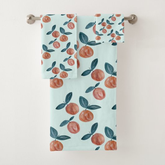Peach Painting Frucht Minze Badehandtuch Set (Insitu)