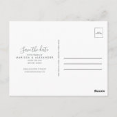 Peach Palm Tree Beach Wedding Save the Dates Postkarte (Rückseite)