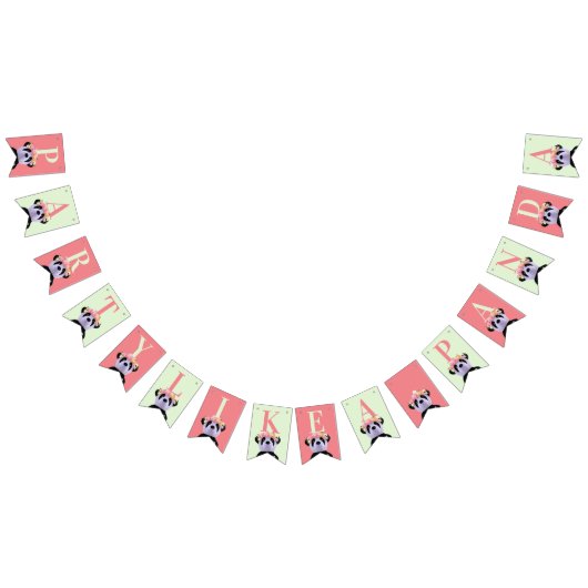Peach Panda Kindergeburtstag Party Jagdfahnen Wimpelkette (Alle)