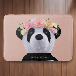 Peach Panda Personalisiert Bath Mat Badematte