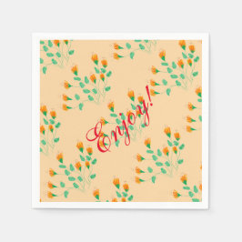 Peach Paper Napkins Serviette