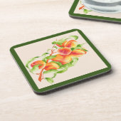 'Peach Paradise' auf einem Untersetzer-Set Getränkeuntersetzer (Linke Seite)